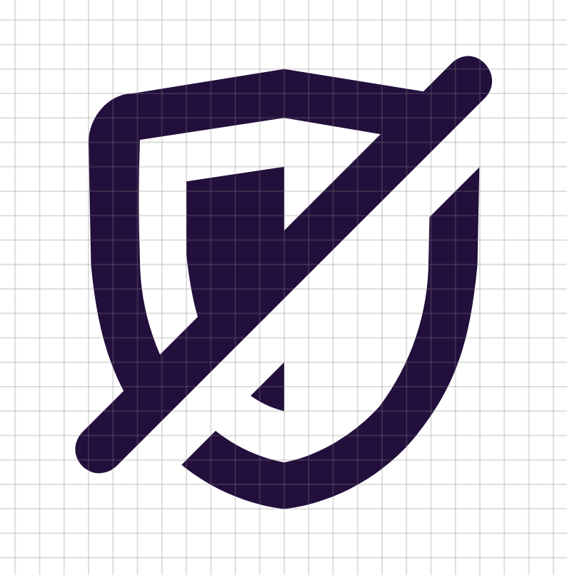 Static icon with line through it and a gap