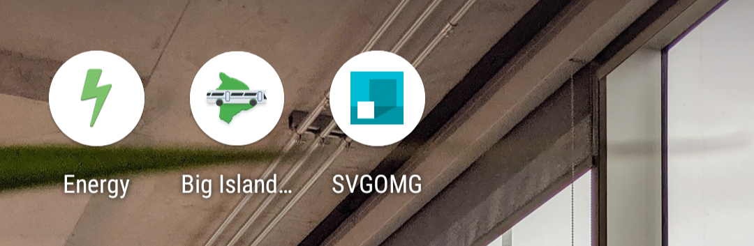 Home screen with icons inside white circles