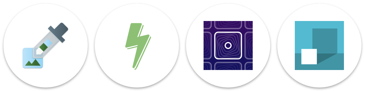 PWA icons in white circles on Android